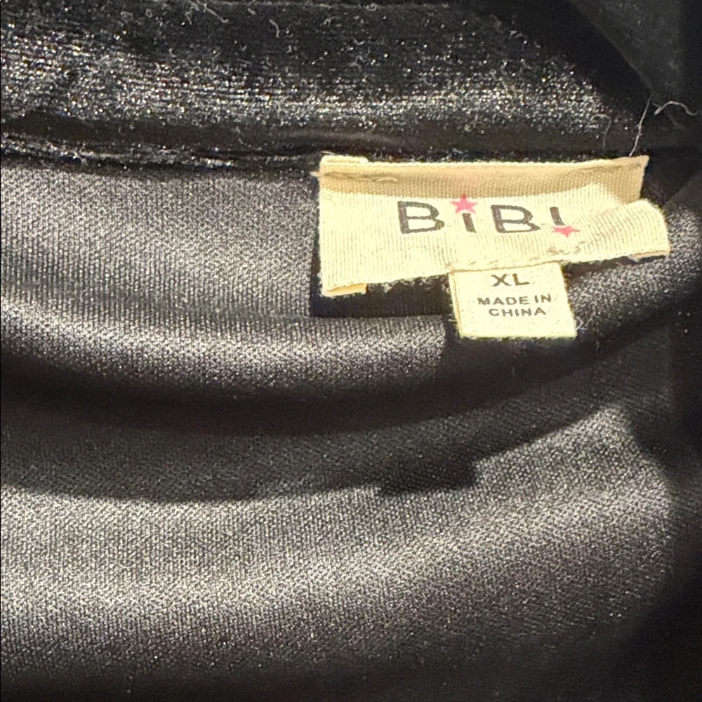 BiBi Black Velvet Button-Up Top. Hardly worn. - Picture 2 of 5